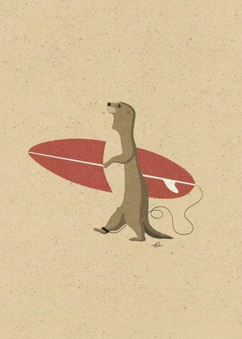 Surfing Animal Poster