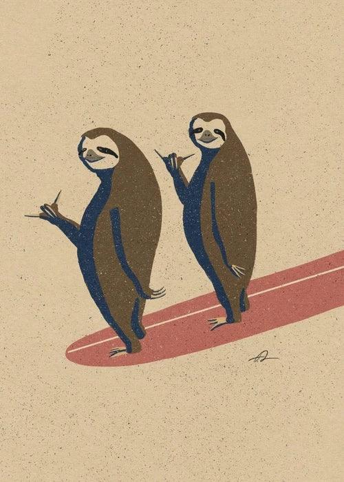 Surfing Animal Poster