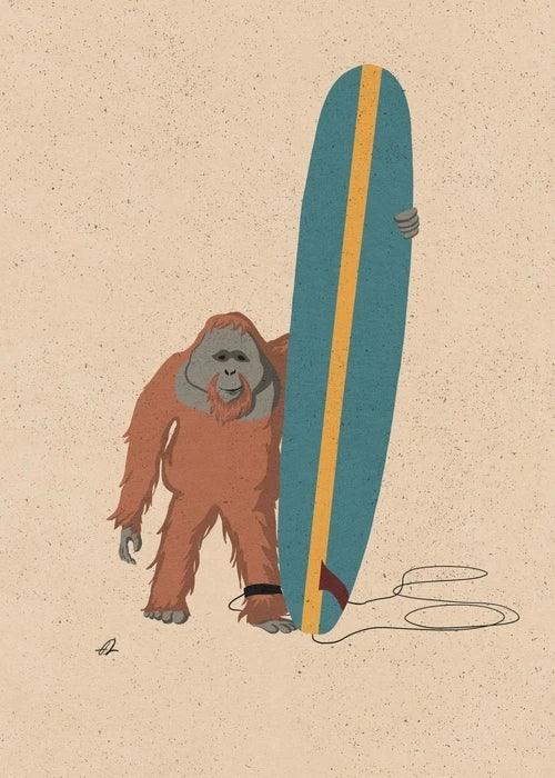 Surfing Animal Poster