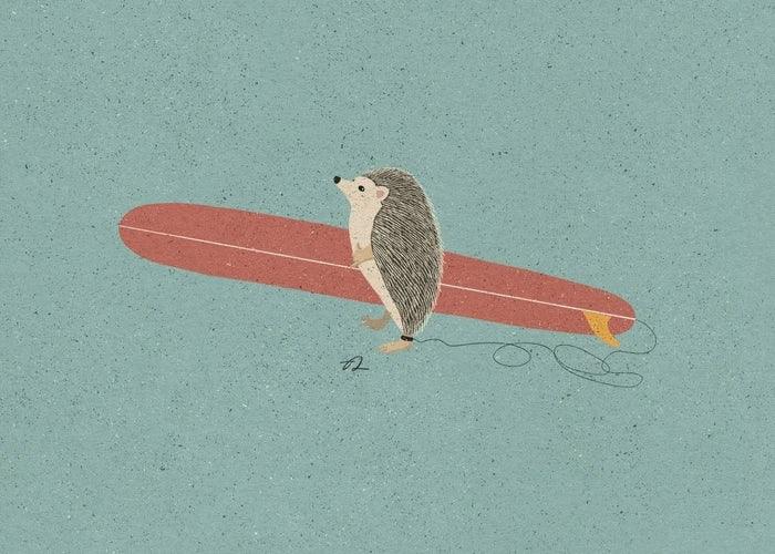 Surfing Animal Poster