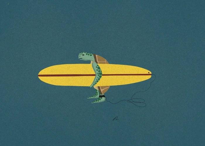 Surfing Animal Poster