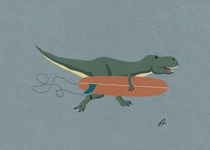 Surfing Animal Poster
