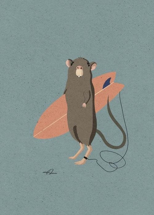 Surfing Animal Poster