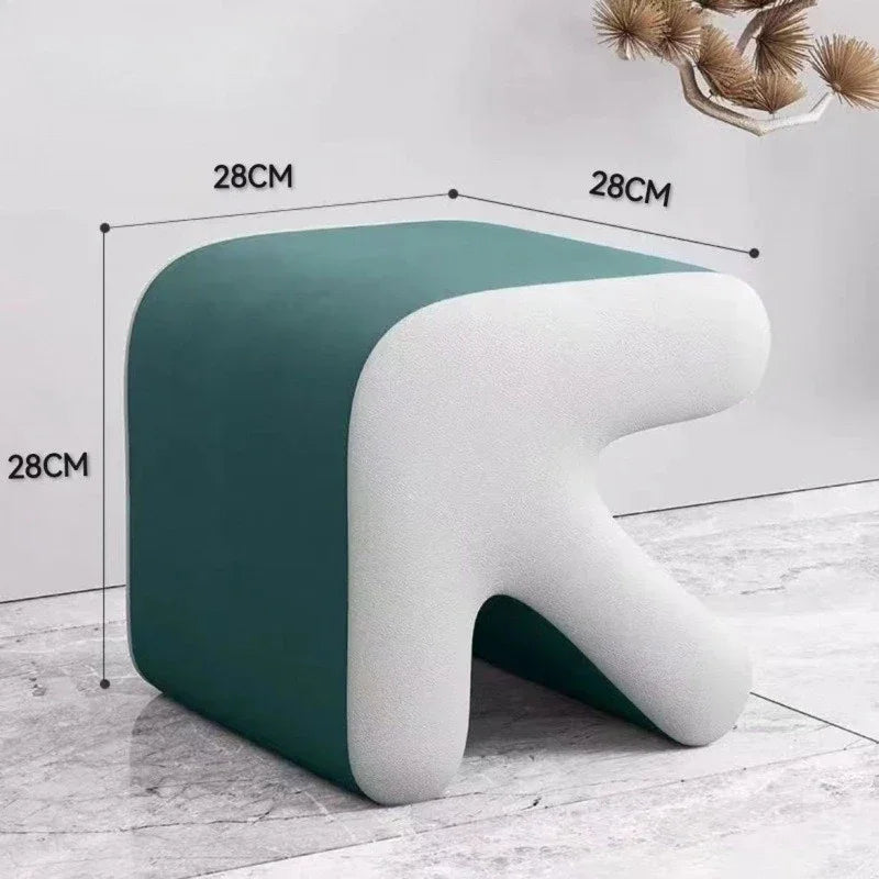 Arrow Leather Ottoman (Green)