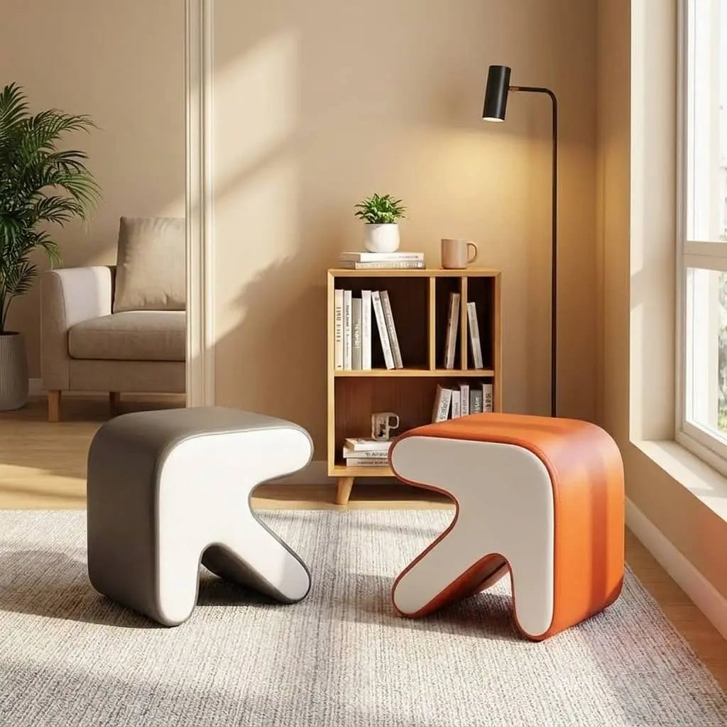 Arrow Leather Ottoman