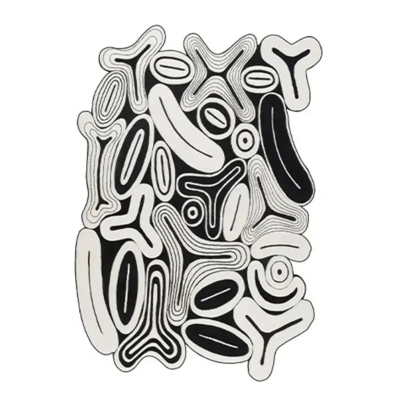 Black and white abstract pattern on a white background