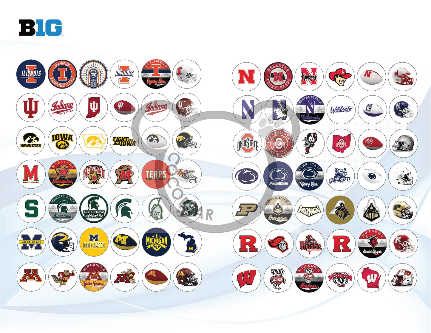 College team Fridge Magnet (BIG10 Team)
