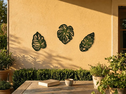 Wooden leaf wall decor