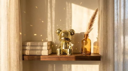 Crystal Mirror Bear Figure