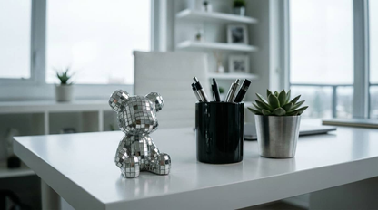Crystal Mirror Bear Figure