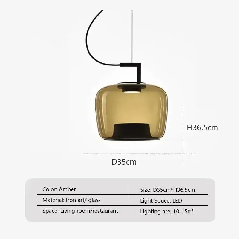 Danish Glass Pendant Light _ Sculptural Glow for Living