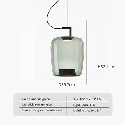 Danish Glass Pendant Light _ Sculptural Glow for Living