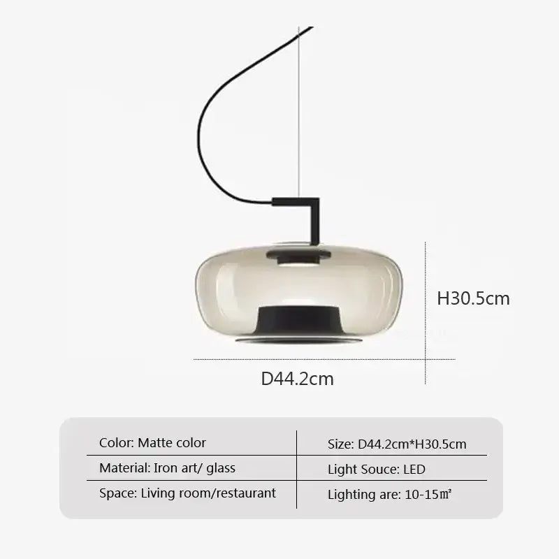 Danish Glass Pendant Light _ Sculptural Glow for Living