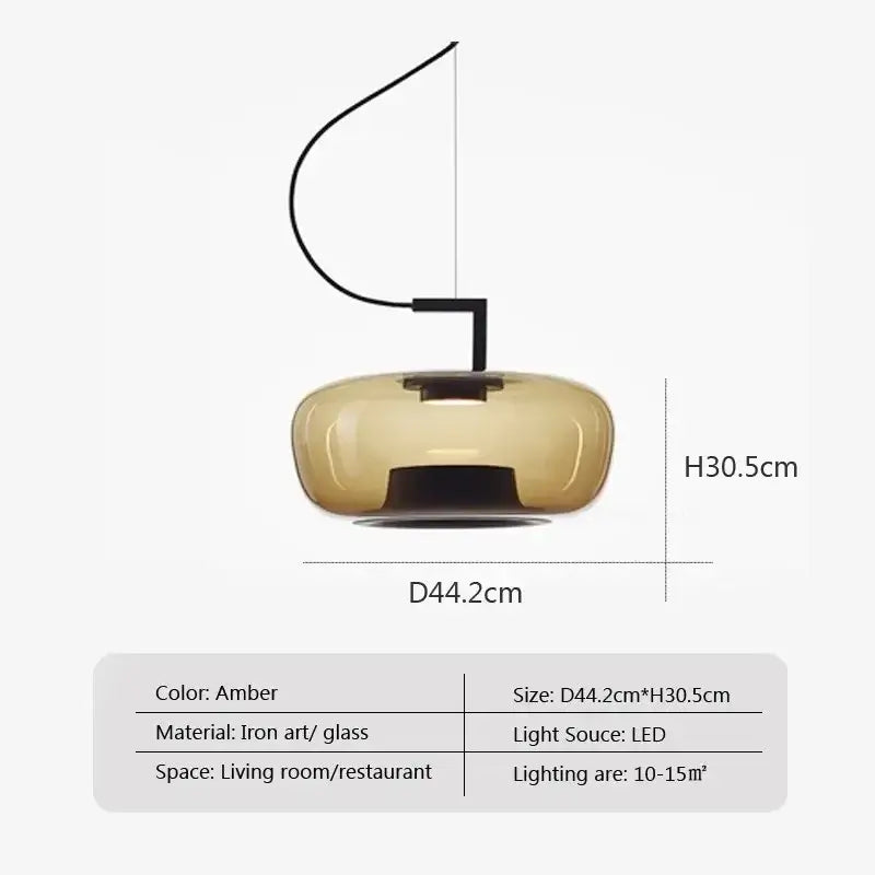 Danish Glass Pendant Light _ Sculptural Glow for Living