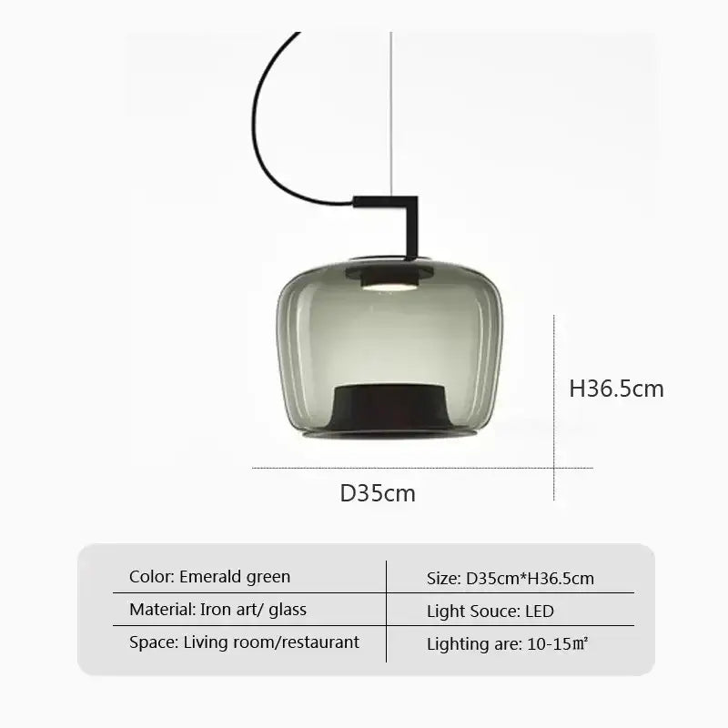 Danish Glass Pendant Light _ Sculptural Glow for Living