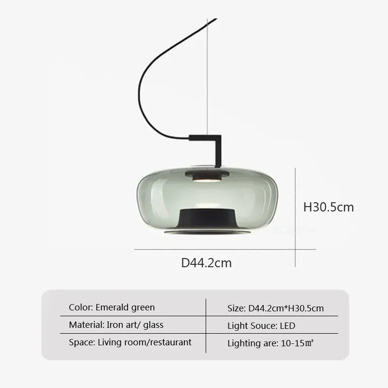 Danish Glass Pendant Light _ Sculptural Glow for Living