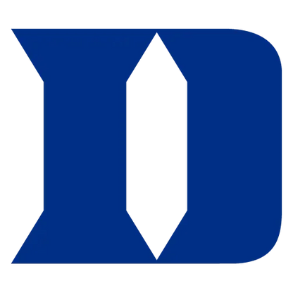 Blue and white logo of the letter 'D' on a white background