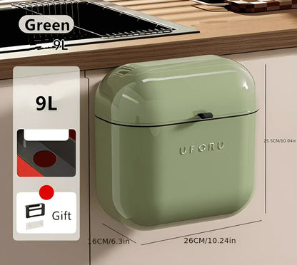 Green Kitchen Waste Bin 9L Capacity