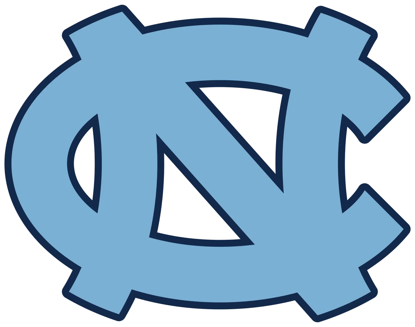 Blue logo with a stylized 'C' on a white background