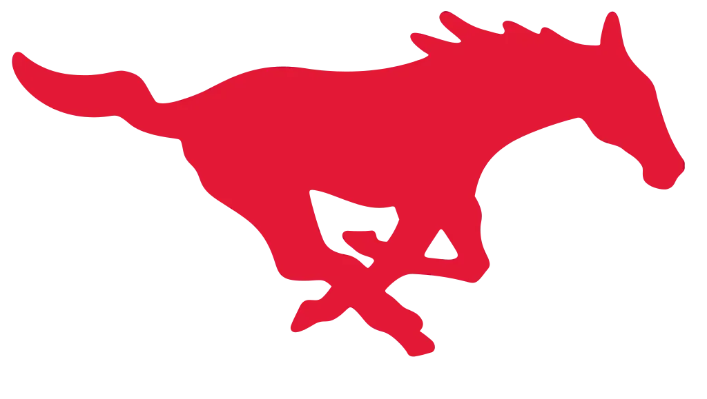 Red silhouette of a horse on a white background