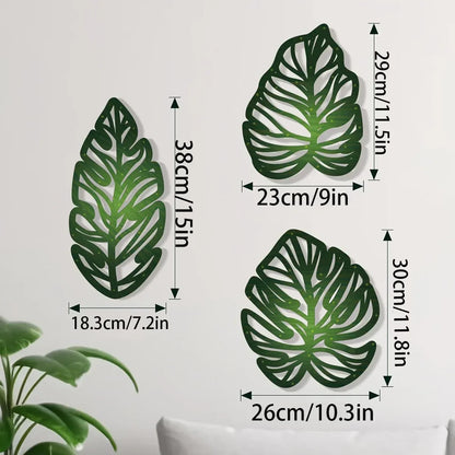 Wooden leaf wall decor