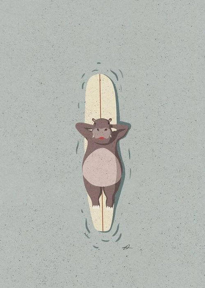 Surfing Animal Poster