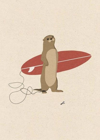 Surfing Animal Poster