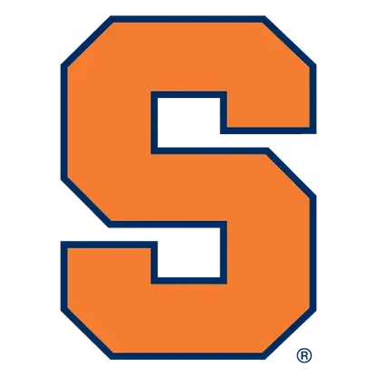 Large orange letter 'S' with a blue outline on a white background