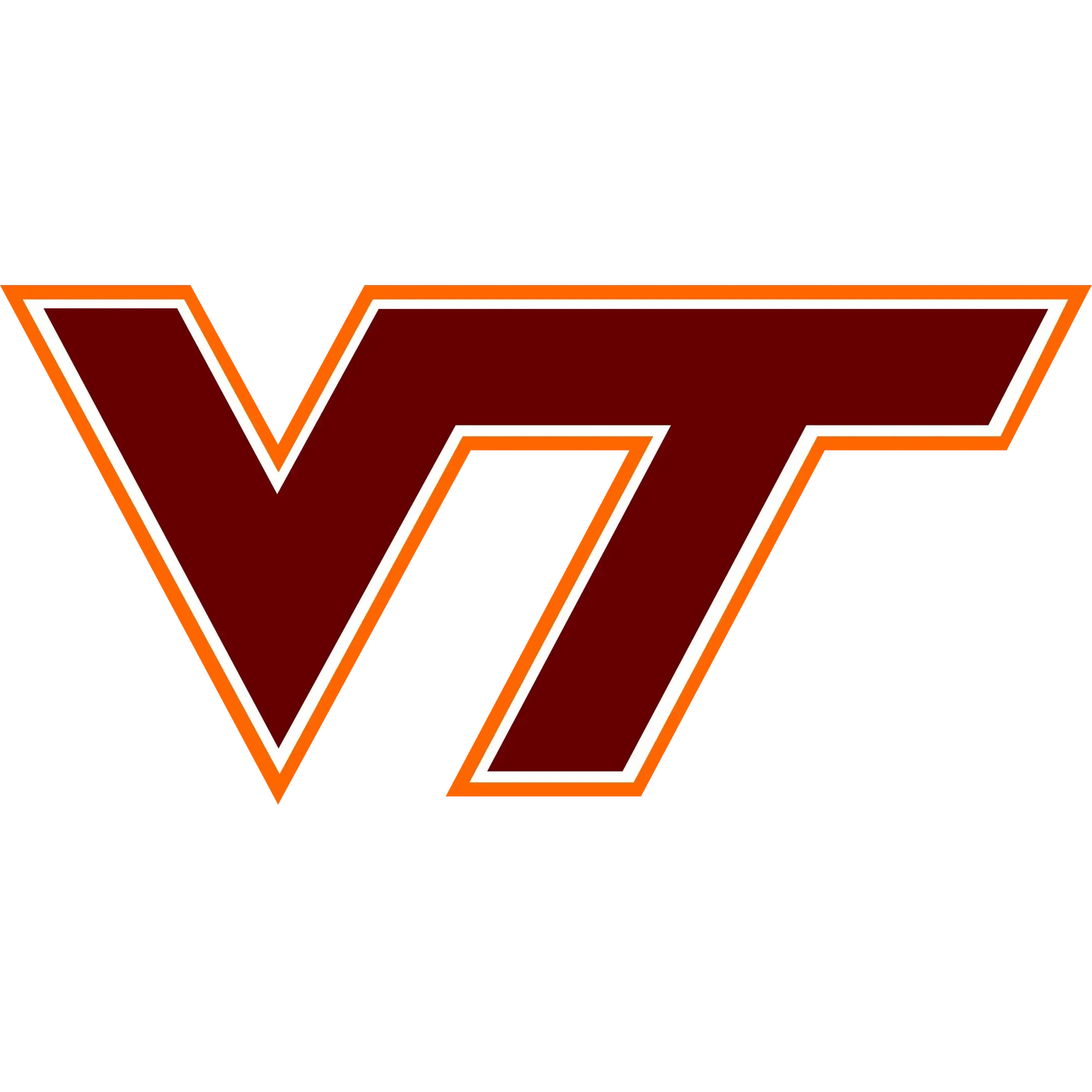 Logo with a brown 'V' and 'T' on a white background