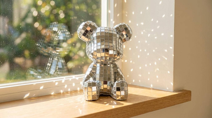 Crystal Mirror Bear Figure