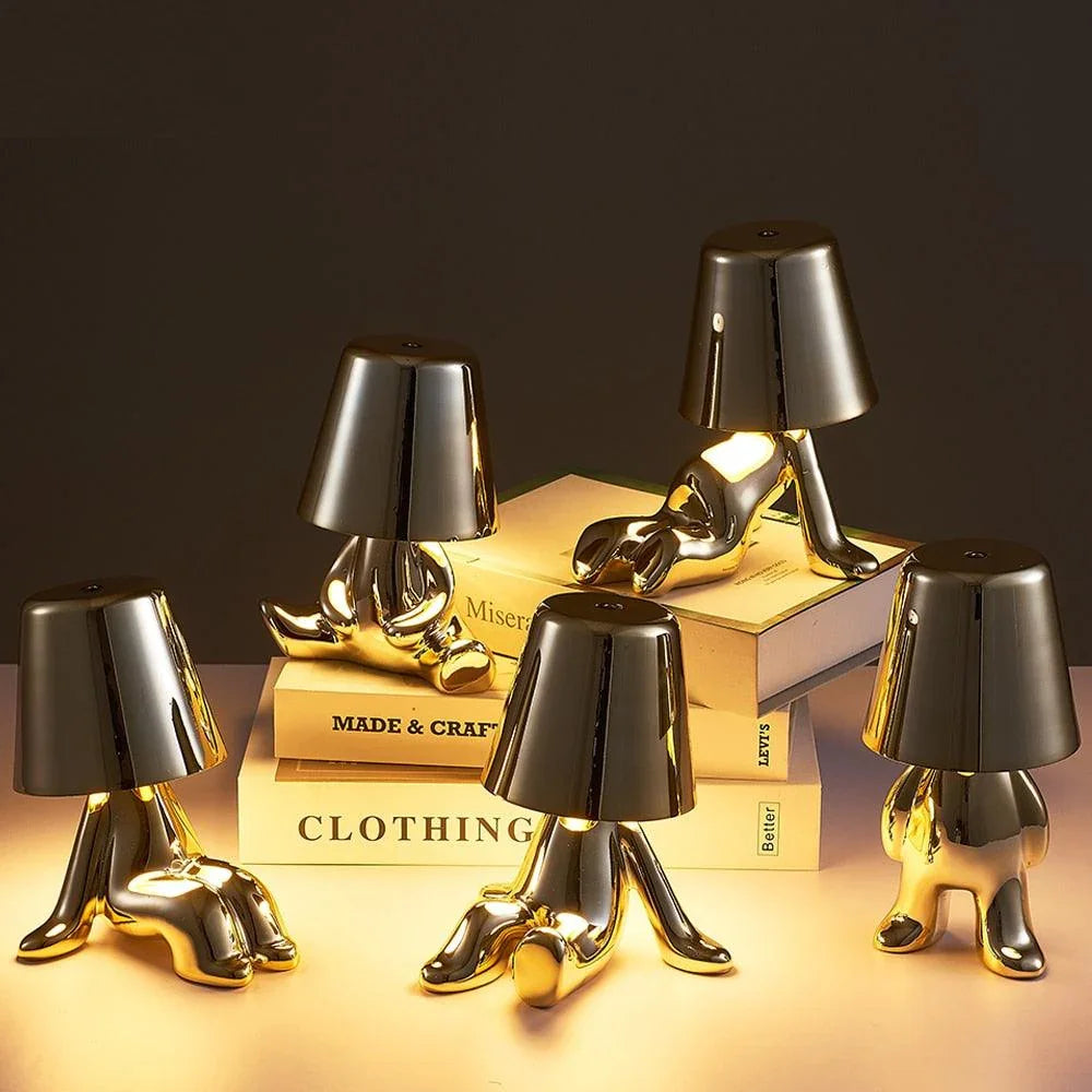 Table Light Man Golden Man Table Lamp - Unique Decor with Warm Glow