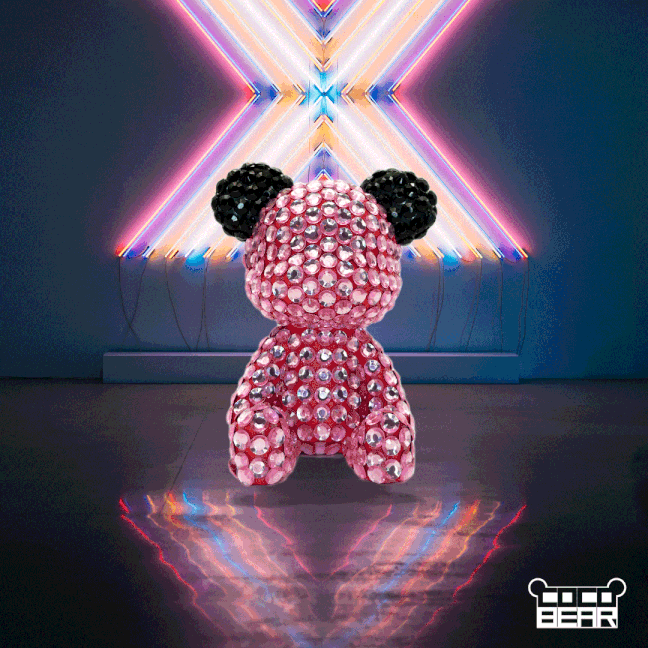 Pink Rapper Bear BlackPink Bear Figure Vibrant Tribute to K-Pop Legends
